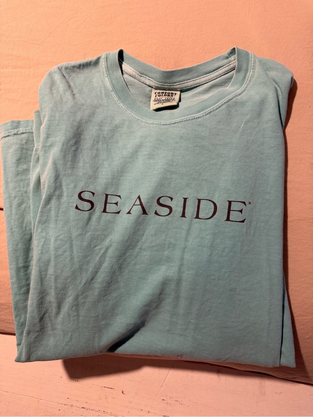 SEASIDE Women's Long Sleeve Tee in Light Aqua